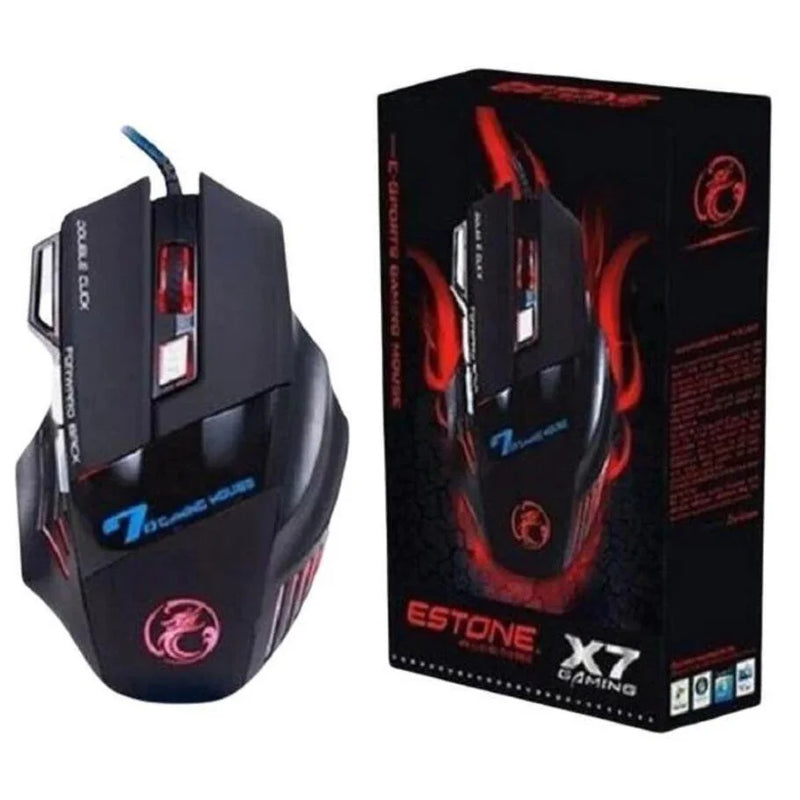 Mouse Gamer para Computador 3200dpi com LED laser X7 USB