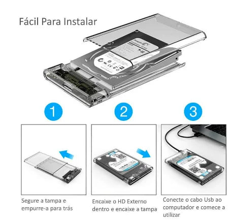 Estojo para HD Externo 2.5 USB