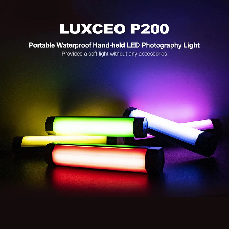 LUXCEO P200 Luz de bastão RGB portátil 3000K-6000K