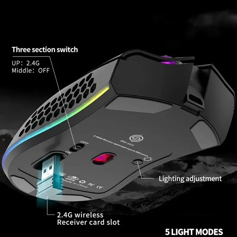 Mouse Gamer USB 2.4G RGB