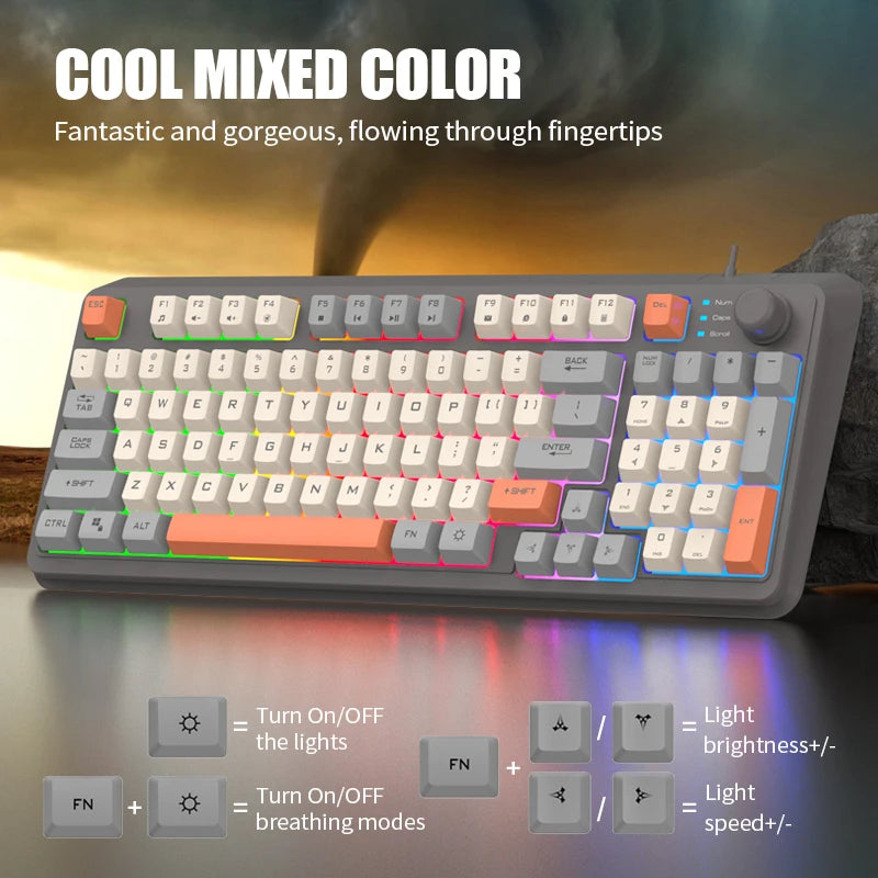 K82 Gaming Keyboard Glows Wired USB - Teclado Gamer